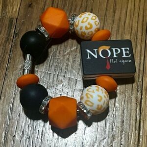 Handmade liberal anti Trump no kings Beaded Tumbler cup handle accessory charm